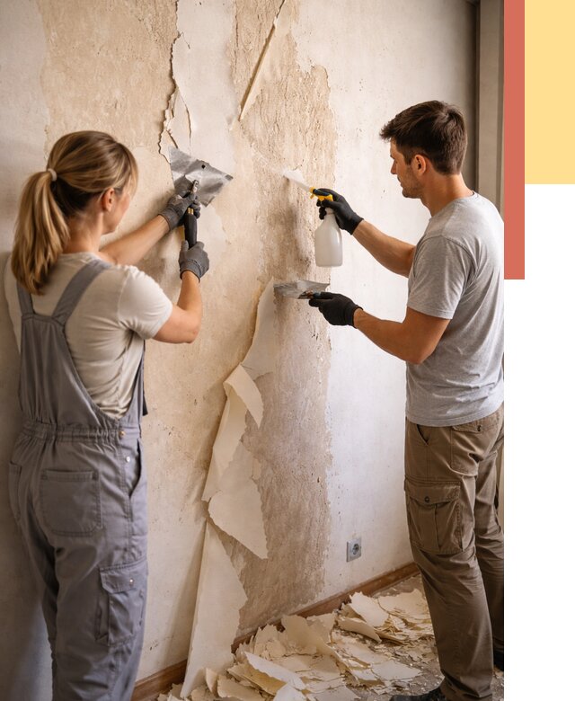 Снятие старых обоев в Балашихе от 5383 руб. под ключ недорого | ОТДЕЛОЧНИК-Блш