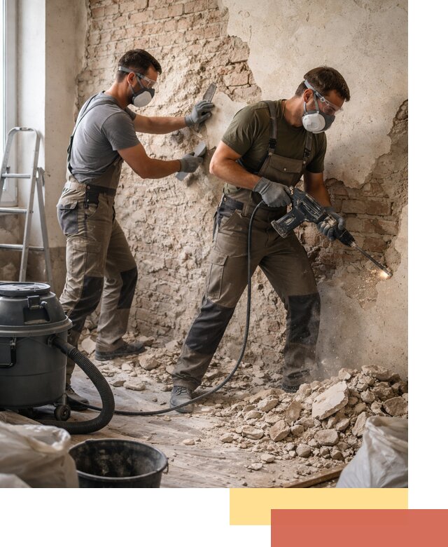 Демонтаж штукатурки со стен в Балашихе быстро и аккуратно