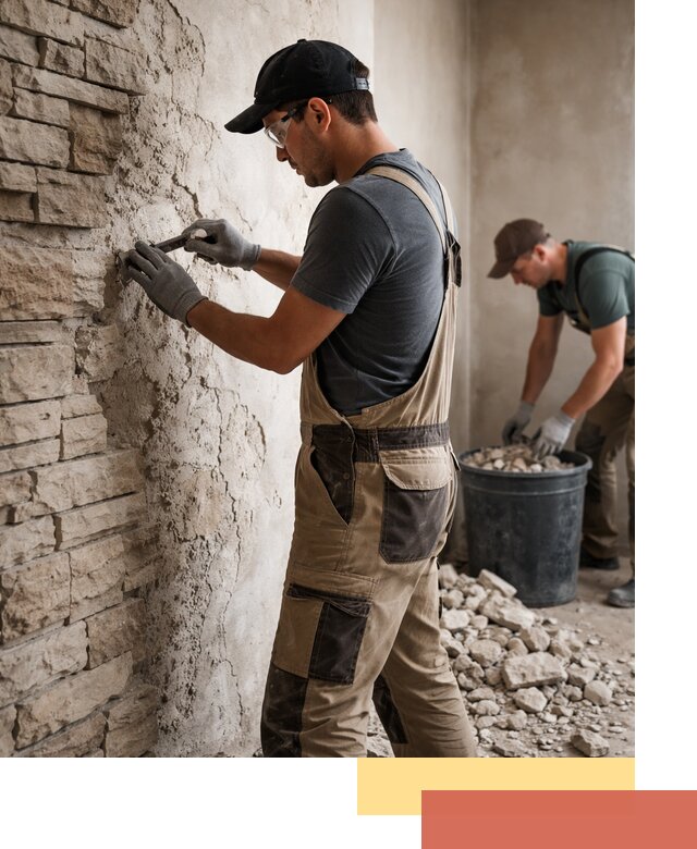 Демонтаж декоративного камня в Балашихе профессионально и безопасно