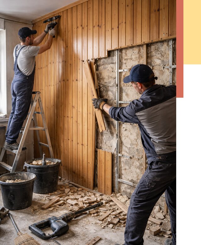 Демонтаж вагонки со стен в Балашихе от 1487 руб. — снятие, удаление, срочно | ОТДЕЛОЧНИК-Блш