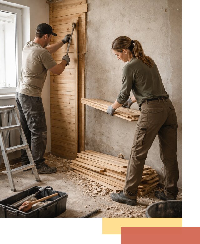 Демонтаж вагонки со стен в Балашихе — профессиональный демонтаж