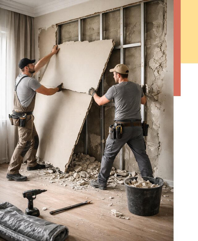 Демонтаж гипсокартона со стен в Балашихе от 359 руб. — услуги демонтажа | ОТДЕЛОЧНИК-Блш