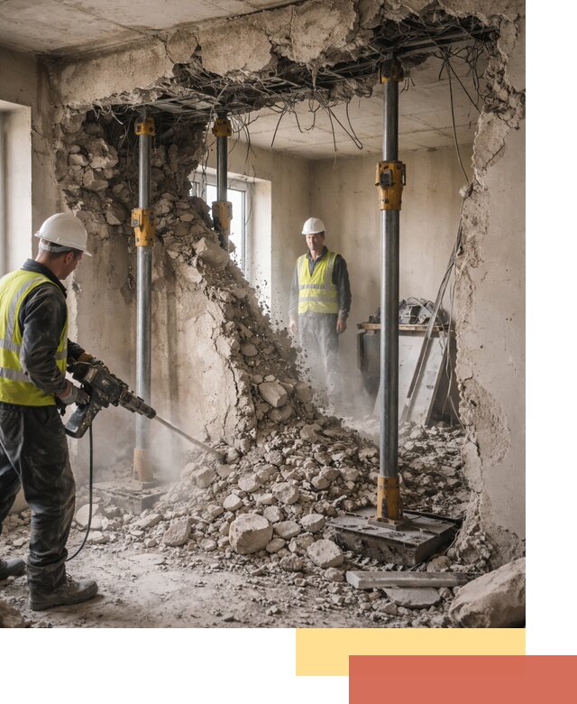 Снос несущих стен в Балашихе с гарантией безопасности и качества