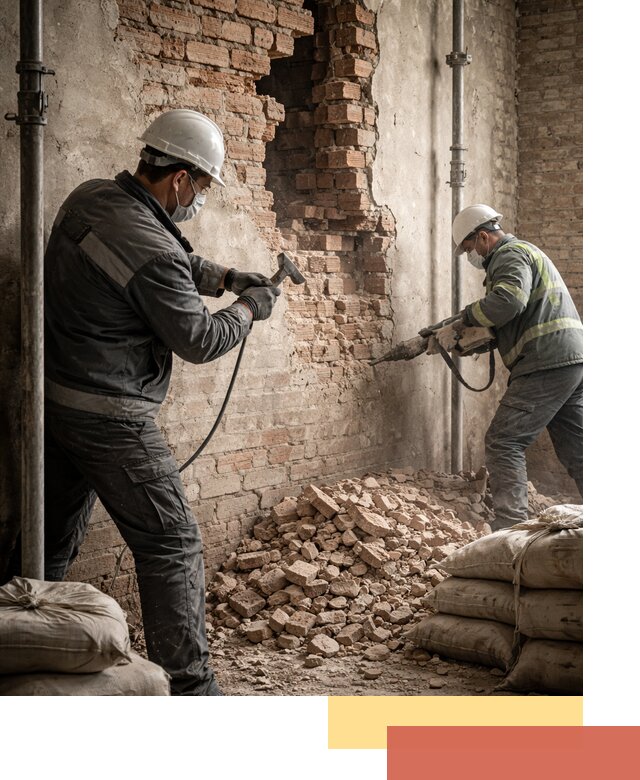 Демонтаж кирпичных стен в Балашихе быстро и безопасно