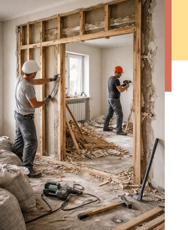 Демонтаж деревянных перегородок в Балашихе от 3281 руб. — быстро и недорого | ОТДЕЛОЧНИК-Блш