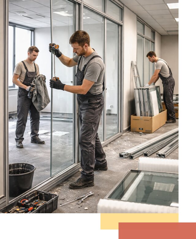 Демонтаж стеклянных перегородок в Балашихе быстро и безопасно