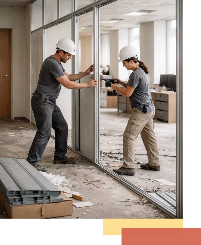 Демонтаж алюминиевых перегородок в Балашихе быстро и аккуратно