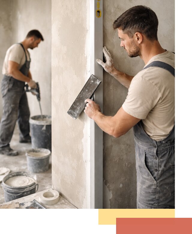 Выведение углов стен в Балашихе: монтаж и оштукатуривание