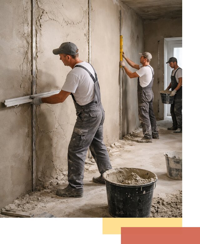 Штукатурка стен по маякам в Балашихе — точная и ровная поверхность