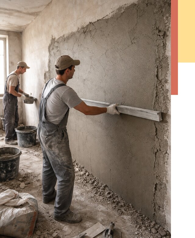 Цементная штукатурка стен в Балашихе от 4614 руб/м2 — быстро и недорого | ОТДЕЛОЧНИК-Блш