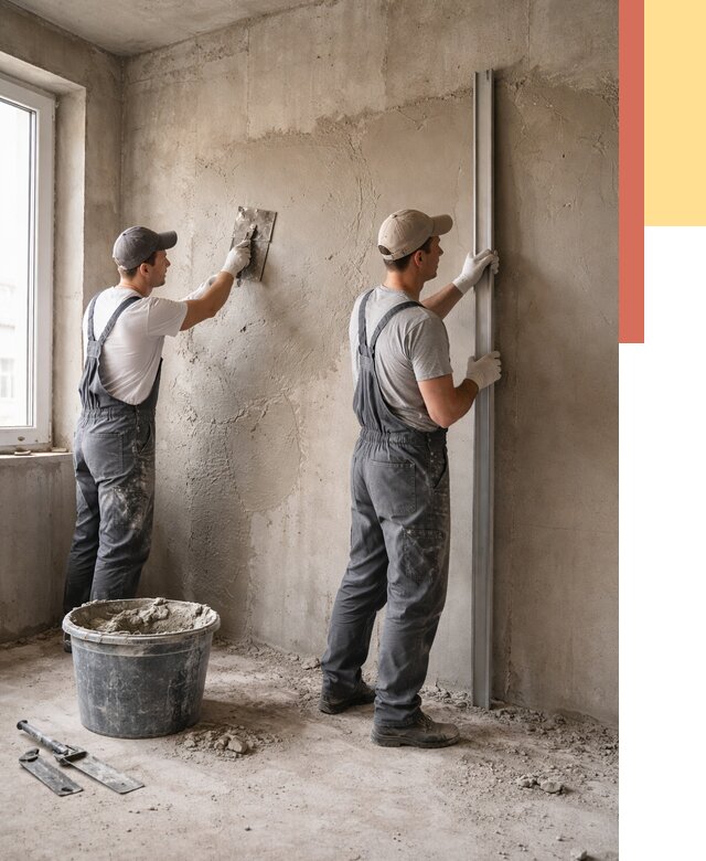 Штукатурка бетонных стен в Балашихе от 4614 руб/м² — качественно и быстро | ОТДЕЛОЧНИК-Блш