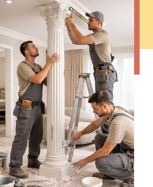 Установка декоративных колонн в Балашихе от 12304 руб. под ключ | ОТДЕЛОЧНИК-Блш