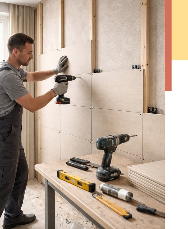 Монтаж МДФ панелей на стены в Балашихе от 1282 руб. под ключ | ОТДЕЛОЧНИК-Блш