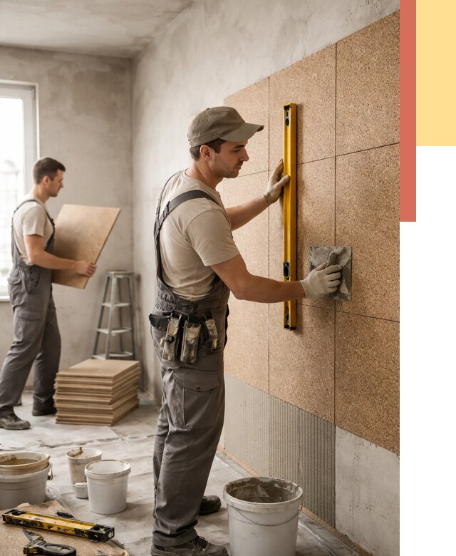 Монтаж пробковых панелей на стены в Балашихе от 3589 руб. — ОТДЕЛОЧНИК-Блш