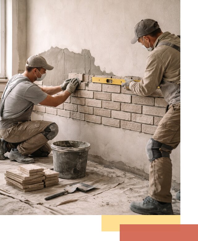 Монтаж декоративного кирпича профессионально в Балашихе