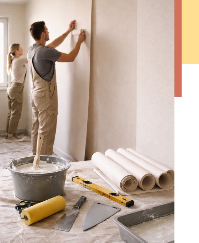 Поклейка бумажных обоев в Балашихе от 5639 руб./м2 — быстро и недорого | ОТДЕЛОЧНИК-Блш