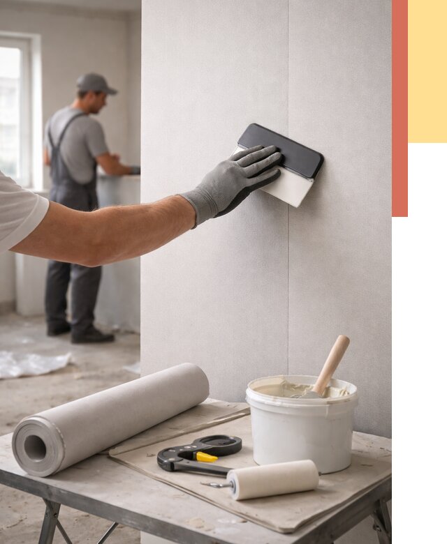 Поклейка обоев под покраску в Балашихе от 3589 руб. за м2 | ОТДЕЛОЧНИК-Блш