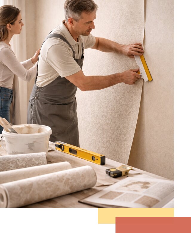 Поклейка обоев с подбором рисунка в Балашихе