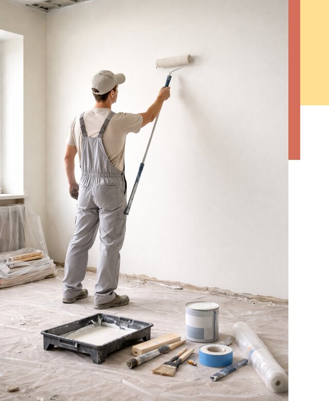 Покраска стен водоэмульсионной краской в Балашихе от 461 руб. за м² | ОТДЕЛОЧНИК-Блш