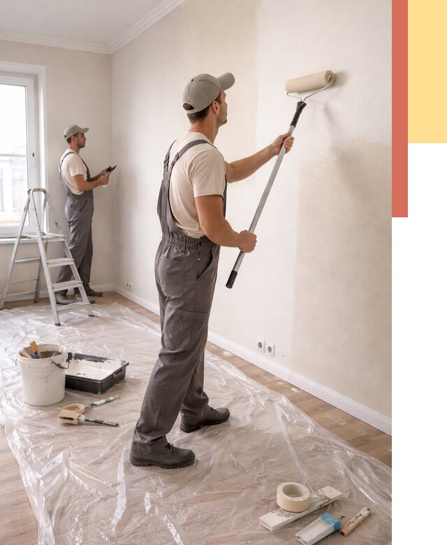 Покраска стен акриловой краской в Балашихе от 3589 руб./м² — быстро и недорого | ОТДЕЛОЧНИК-Блш