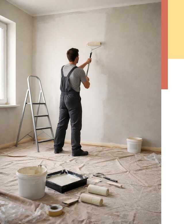 Покраска стен моющейся краской в Балашихе от 359 руб./м² — быстро и недорого | ОТДЕЛОЧНИК-Блш