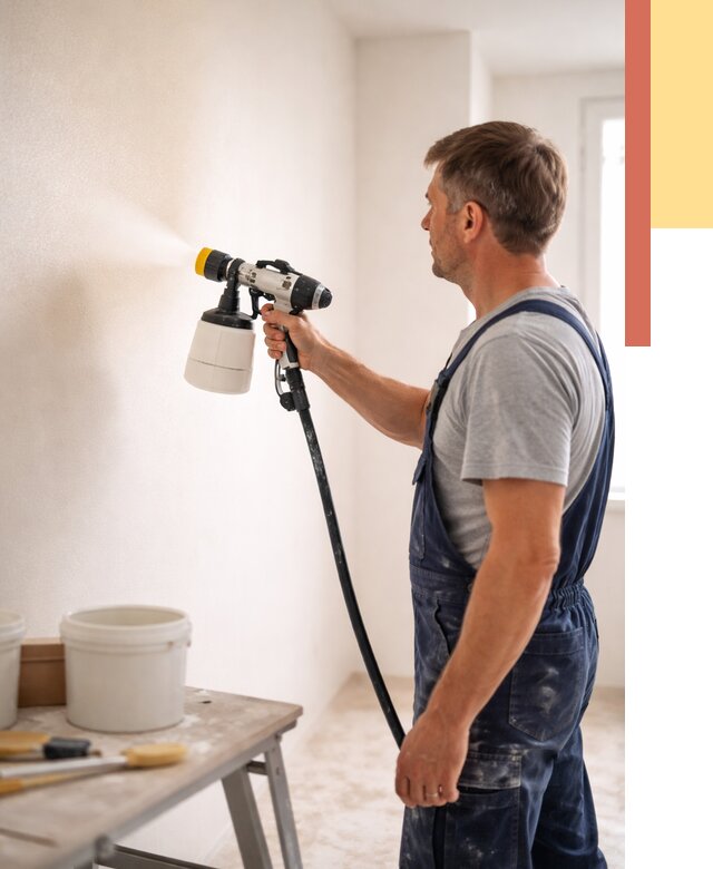 Покраска стен краскопультом в Балашихе от 7690 руб. — механизированная покраска | ОТДЕЛОЧНИК-Блш