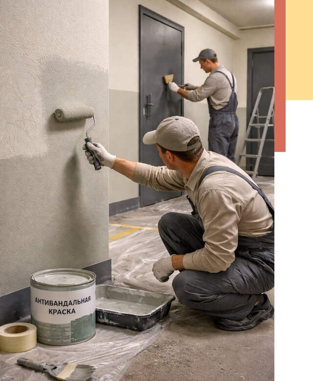 Покраска стен антивандальной краской в Балашихе от 4614 руб./м² под ключ | ОТДЕЛОЧНИК-Блш