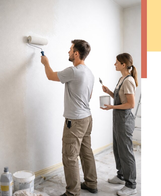 Окраска стен по стеклохолсту в Балашихе от 4614 руб/м² под ключ | ОТДЕЛОЧНИК-Блш