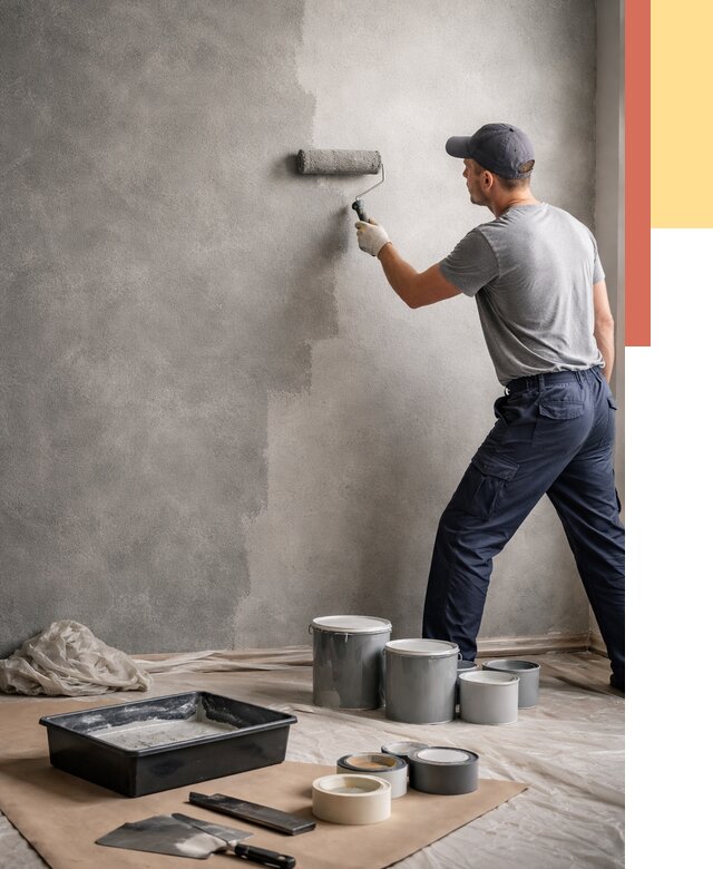 Покраска стен под бетон в Балашихе от 666 руб. за м2 — быстро и недорого | ОТДЕЛОЧНИК-Блш