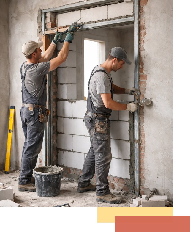 Закладка дверного проема под ключ в Балашихе: демонтаж, монтаж, отделка