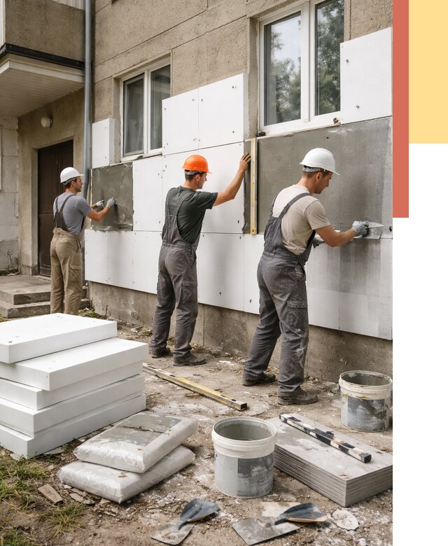 Утепление стен пенопластом в Балашихе от 1794 руб. — недорого и под ключ | ОТДЕЛОЧНИК-Блш