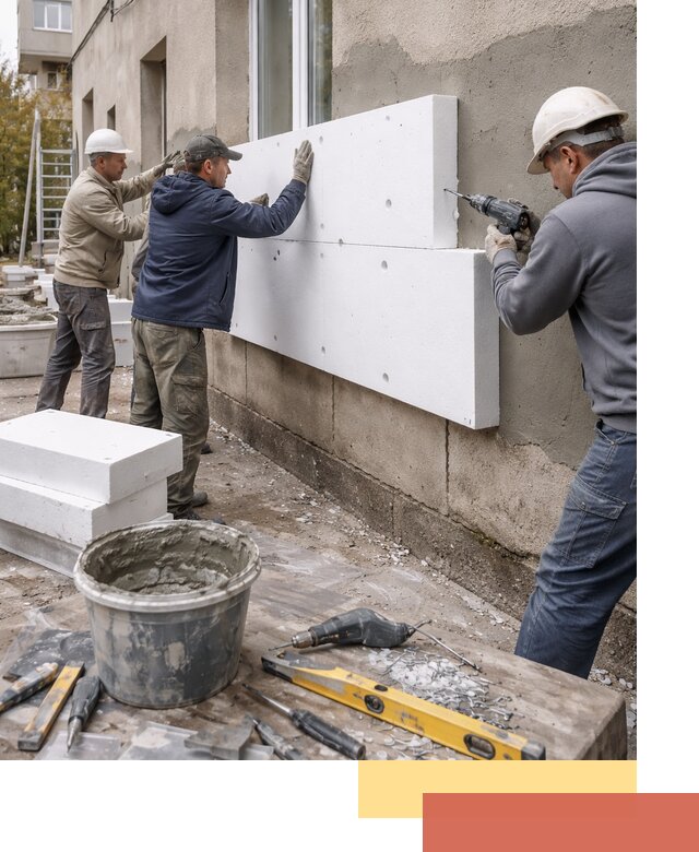 Утепление наружных стен пенопластом в Балашихе