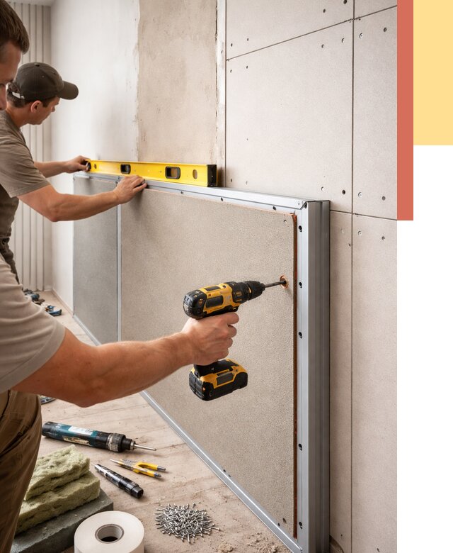 Шумоизоляция стен панелями ЗИПС в Балашихе от 2256 руб./м² под ключ | ОТДЕЛОЧНИК-Блш