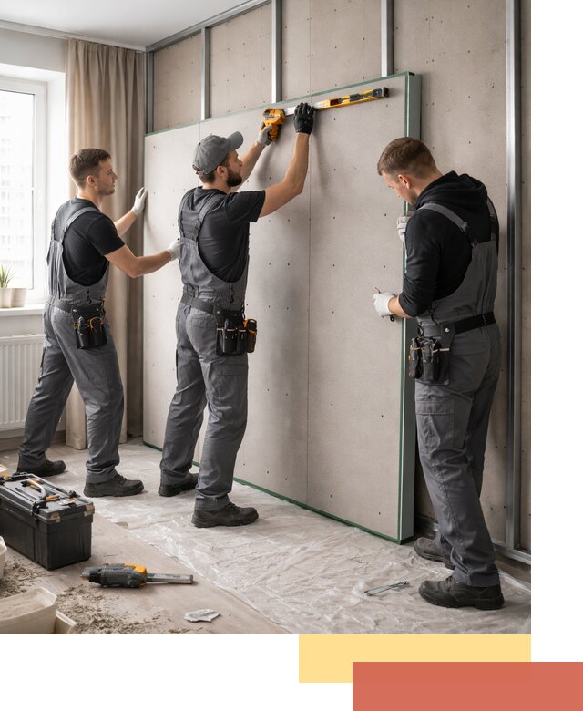 Шумоизоляция стен панелями ЗИПС в Балашихе для жилых и коммерческих помещений