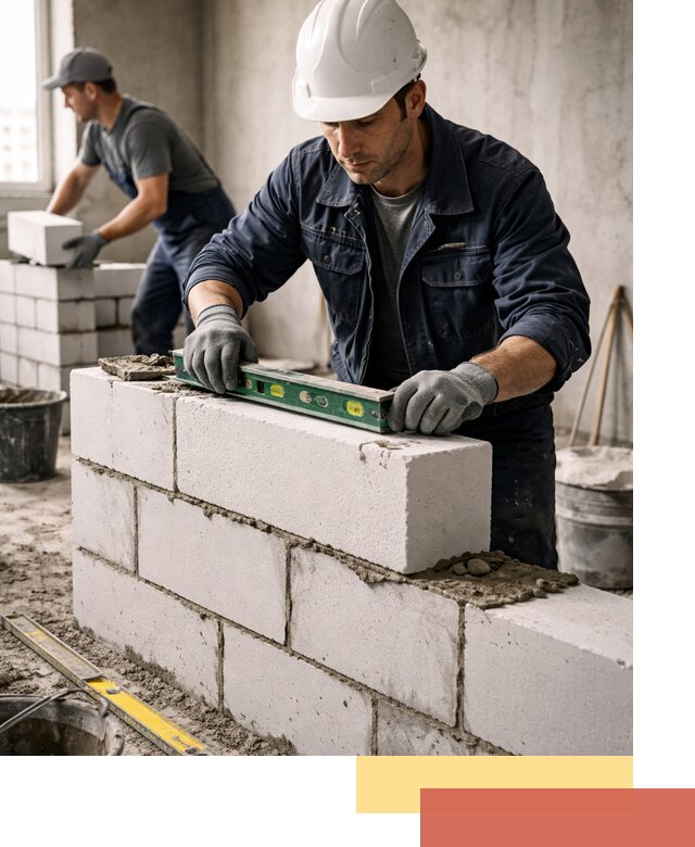 Кладка перегородок из пеноблока под ключ в Балашихе