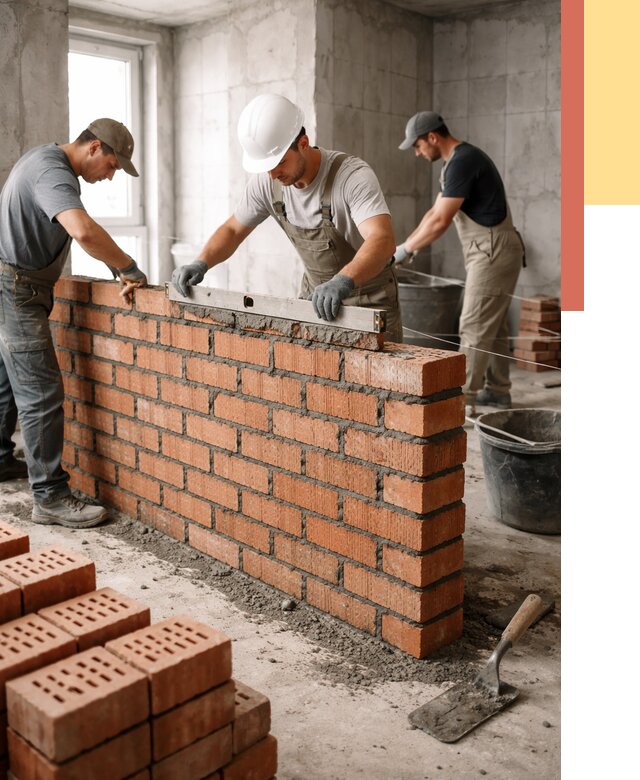 Кладка перегородок из кирпича в Балашихе от 3589 руб. за м² | ОТДЕЛОЧНИК-Блш