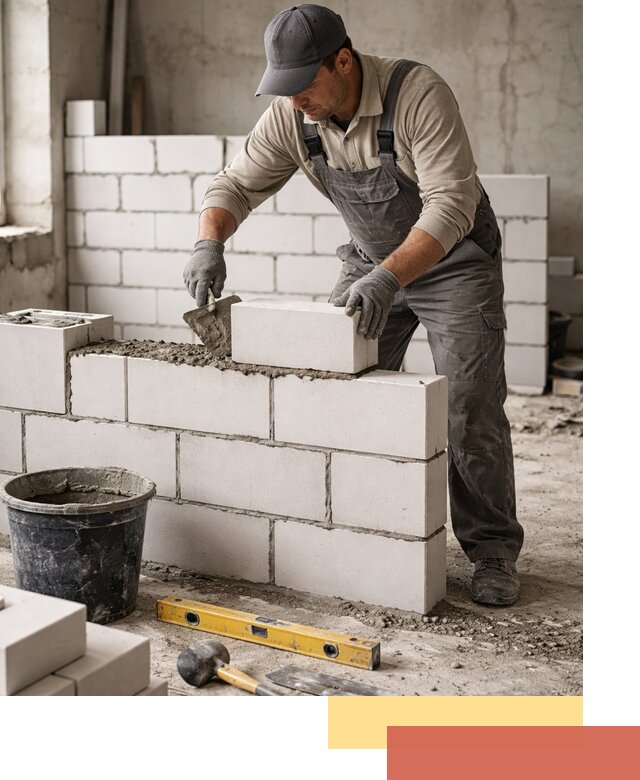 Кладка перегородок из силикатного блока в Балашихе