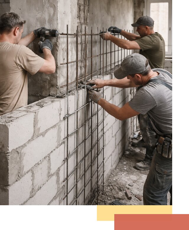 Армирование кладки перегородок в Балашихе профессионально и надёжно