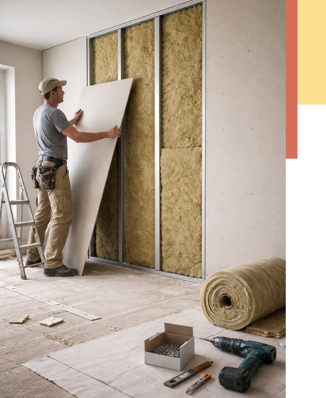 Перегородка из гипсокартона с шумоизоляцией в Балашихе от 3199 руб. | ОТДЕЛОЧНИК-Блш