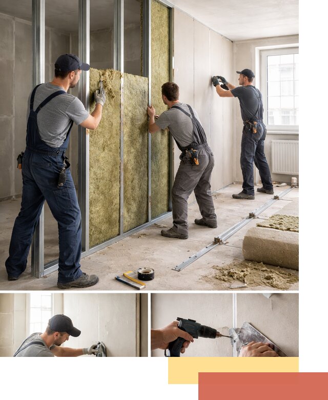 Перегородка из гипсокартона с шумоизоляцией в Балашихе — монтаж под ключ