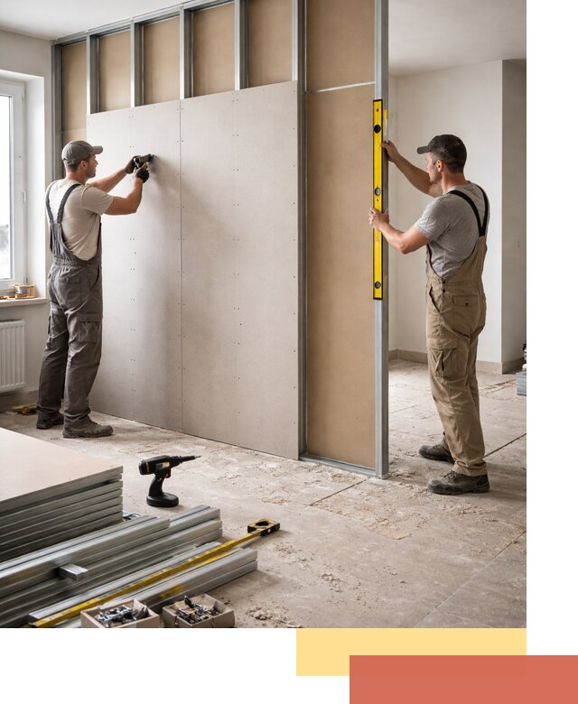 Зонирующая перегородка из гипсокартона под ключ в Балашихе