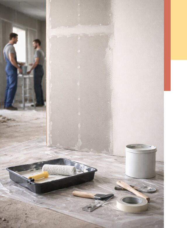 Покраска перегородок из гипсокартона в Балашихе от 4614 руб. под ключ | ОТДЕЛОЧНИК-Блш