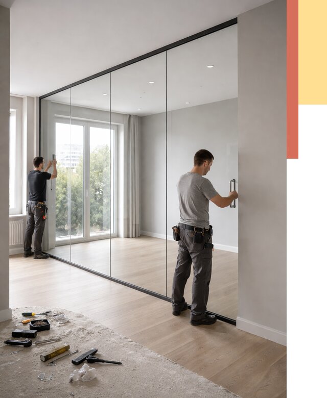 Изготовление стеклянных перегородок в Балашихе от 12662 руб. под ключ | ОТДЕЛОЧНИК-Блш