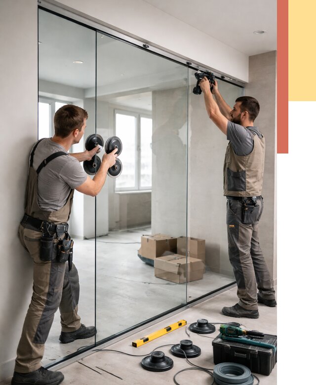 Монтаж стеклянных перегородок в Балашихе от 6664 руб. | ОТДЕЛОЧНИК-Блш