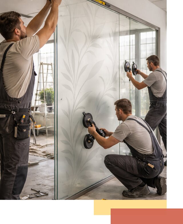 Стеклянные перегородки с рисунком на заказ в Балашихе