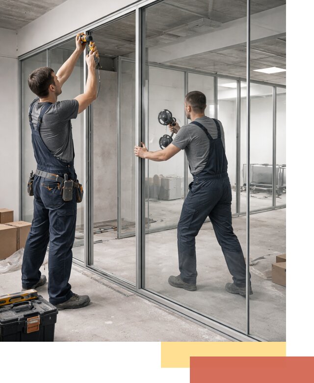 Алюминиевые перегородки со стеклом в Балашихе — изготовление и монтаж