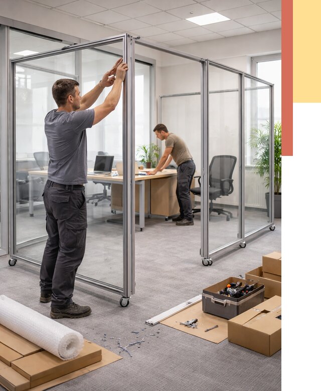 Мобильные офисные перегородки в Балашихе от 12816 руб. — установка под ключ | ОТДЕЛОЧНИК-Блш