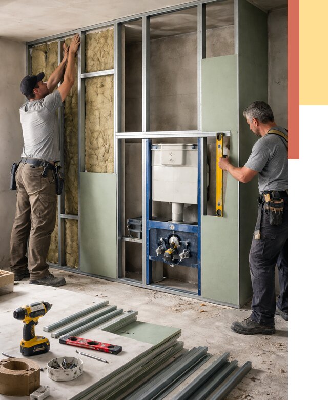 Установка сантехнических перегородок в Балашихе от 8715 руб. | ОТДЕЛОЧНИК-Блш