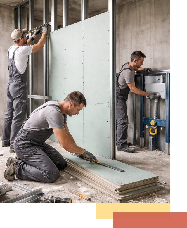 Монтаж и ремонт сантехнических перегородок в Балашихе