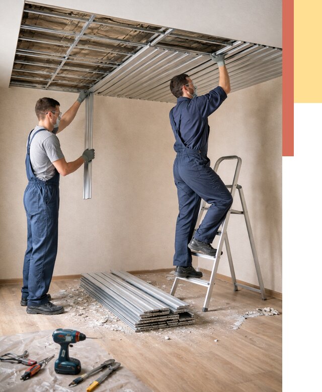 Демонтаж реечного потолка в Балашихе от 4614 руб. быстро и недорого | ОТДЕЛОЧНИК-Блш